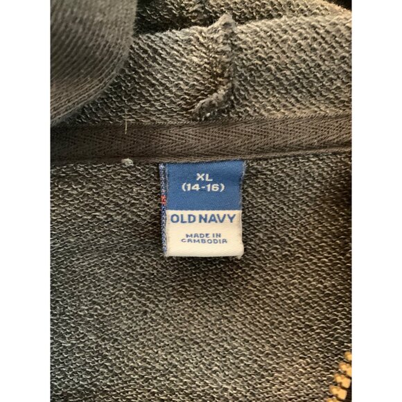 Old Navy‎ Youth XL (14-16) All Black Zip-Up Comfortable Hoodie - Picture 4 of 5